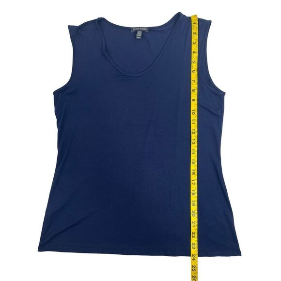 Eileen Fisher Womens Lightweight Viscose Jersey Shell Tank Top Navy Blue Medium - Picture 16 of 16